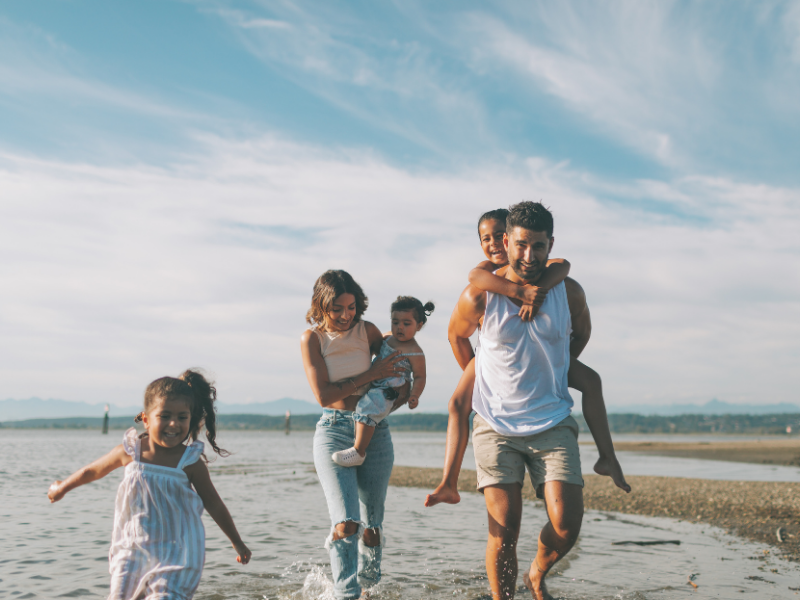 Family on the beach